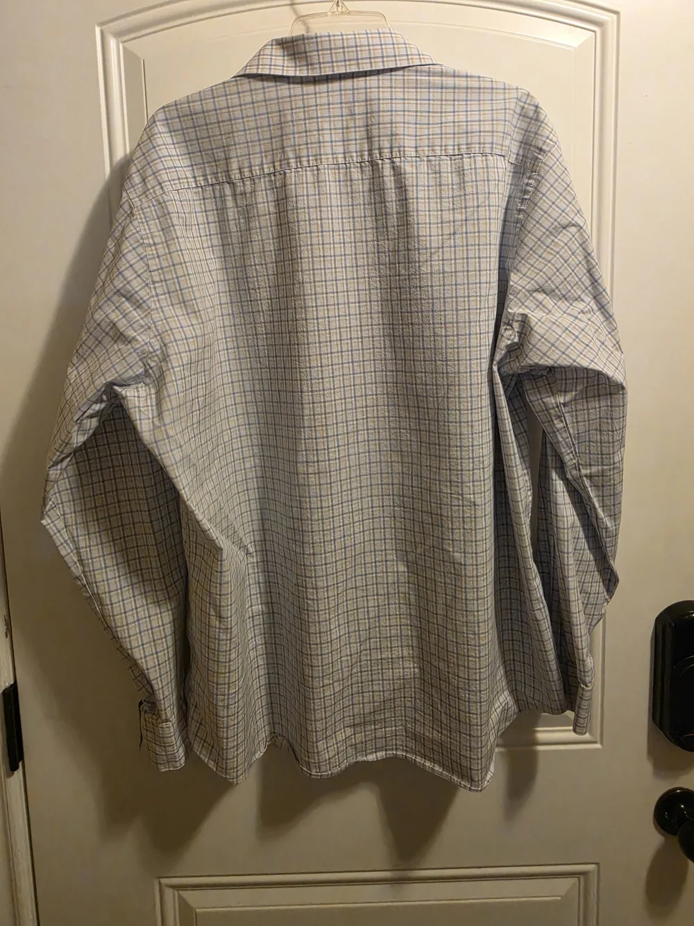 Van Heusen White and Light Blue Windowpane Dress Shirt - Picture 4 of 5